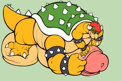 armband balls big_balls big_penis bowser bracelet feral fetishame foreskin foreskin_play genitals hi_res huge_balls huge_cock hyper hyper_genitalia hyper_penis jewelry koopa male male_only male_solo mario_(series) masturbation nintendo penis scalie shell solo spiked_armband spiked_bracelet spikes taur thick_tail video_games