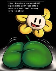 1boy 2d ass ass_built_separately big_ass big_butt english english_text fat_ass fat_butt femboy flower flowey_the_flower flowey_with_nothing_else_but_a_massive_ass huge_ass huge_butt looking_at_viewer looking_back looking_back_at_viewer male male_only solo talking tepigfan101 text text_box thick_ass thick_butt toby_fox undertale undertale_(series)