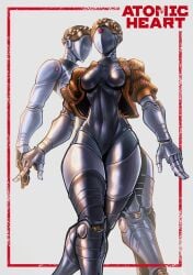 2girls atomic_heart big_breasts breasts female_only hatidraw left_(atomic_heart) right_(atomic_heart) robot robot_girl slender_waist the_twins_(atomic_heart) thick_thighs wide_hips