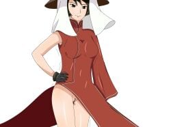 1girls black_eyes black_hair boruto:_naruto_next_generations breasts dress female female_only fireboi gloves hat kurotsuchi legs_together long_hair looking_at_viewer mature mature_female mature_woman naruto naruto_(series) no_panties pussy sex_toy sex_toy_in_pussy short_hair single_sleeve solo tsuchikage vagina vaginal vaginal_insertion vaginal_object_insertion veil vibrator vibrator_in_pussy