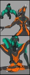 balls breast_grab breasts butt claws moa_(warframe) penetration penis robot robot_girl robot_penis sex vaginal_penetration valkyr_(warframe) warframe