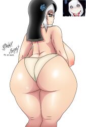 ass big_ass big_breasts braian_rojo breasts female jeff_the_killer_(ai) looking_back meme nipples rule_63 thick_thighs thighs white_eyes white_hair