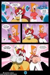 ?! bouncing_breasts breast_expansion breast_growth breast_jiggle breasts bursting_breasts button candace_flynn cheering cleavage comic crossover erect_penis erection excited fangs gigantic_breasts grey_areola grey_nipples hair_over_one_eye hekapoo ilpanza imminent_sex long_neck milf motion_lines multiple_penises no_bra orange_hair panels partial_male phineas_and_ferb portal_sex portals presenting_breasts pressing_button red_hair scissors shirt_lift silhouette star_vs_the_forces_of_evil tan_areola tan_nipples tentacle wide_hips