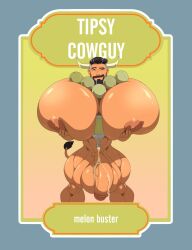 august beard big_balls big_nipples big_penis cow_boy dilf horns huge_breasts huge_pecs hyper hyper_muscles hyper_pecs kartos liquor_bottle milk milk_liquor muscular_male nyuujyuu_ushi_(xianos) object_between_breasts tail tipsy_cowguy xianos