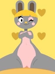 3:4 animal_crossing ankha_ride_(minus8) anthro belly blush bonbon_(animal_crossing) cowgirl_position female female_focus female_on_top female_penetrated from_front_position fur genitals grey_body hair human lagomorph leporid male male/female mammal nintendo on_bottom on_top penetration penile penile_penetration penis penis_in_pussy pink_belly pink_cheeks pink_chest pussy rabbit sex vaginal_penetration video_games