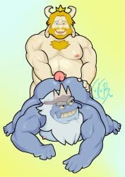 2boys 2d amphibia anal asgore_dreemurr cock cokobidrawsporn crossover dick gay king_andrias_leviathan male/male male_only non-human penis smooth_skin undertale undertale_(series) yaoi