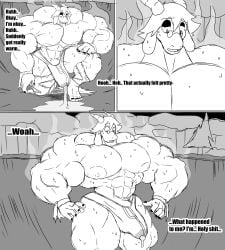 abs anthro barely_contained big_muscles big_pecs big_penis bodily_fluids bovid bulge caprine clothing crater dialogue english_text eyewear gabriel_(parttimeyeen) genital_fluids genitals glasses goat hi_res horn huge_cock huge_muscles male mammal monochrome muscular muscular_thighs night nipples parttimeyeen_(artist) pecs penis precum precum_through_clothing solo steam surprise sweat text thick_thighs tight_clothing torn_clothing wet wet_clothing