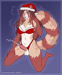 1futa 2022 5_fingers ailurid anthro balls bikini blue_eyes blush bodily_fluids breasts brown_body brown_fur chest_tuft christmas christmas_clothing christmas_headwear clothed clothing countershade_torso countershading cum cumshot ejaculation erection feet fingers fur futa_only futanari genital_fluids genitals green_eyes gynomorph hair hands-free handsfree_ejaculation hat headgear headwear heterochromia hi_res holidays humanoid_genitalia humanoid_penis ineffective_clothing intersex kitsunewaffles-chan kneeling layla_(ohheklenu) long_hair mammal markings midriff mostly_nude multicolored_body multicolored_fur multicolored_hair partially_clothed penis presenting presenting_penis red_body red_fur red_panda santa_hat smile solo spontaneous_ejaculation spots spotted_markings swimwear tuft white_body white_fur