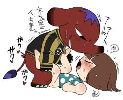 animal_crossing anthro anthro_penetrating anthro_penetrating_human bodily_fluids cyd_(animal_crossing) duo elephant elephantid female female_on_anthro female_penetrated hi_res human human_on_anthro human_penetrated interspecies japanese_text male male/female male_on_anthro male_penetrating male_penetrating_female mammal nintendo penetration proboscidean sex she_tikin sweat text translation_request video_games villager_(animal_crossing)