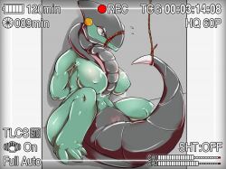 4_toes anthro bound breasts cottontail cyclizar feet female generation_9_pokemon genitals green_body hi_res nintendo nipples pokémon_(species) pokemon pokemon_(species) rope scalie solo toes video_games