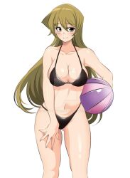 alexis_rhodes azmiyudista beach_ball bikini blonde_hair cleavage hazel_eyes large_breasts tenjouin_asuka watermark yu-gi-oh! yu-gi-oh!_gx zuyuzuyu6