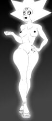 black_nails black_nipples curvy diamond_(gem) diamond_authority feet female female_focus female_only grey_eyes medium_breasts nude pose sandals solo steven_universe white_diamond_(steven_universe) white_skin