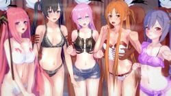 3d 5boys 5girls aipotu bikini cheating cheating_girlfriend crossover dark-skinned_male genshin_impact go-toubun_no_hanayome interracial kawaii_dake_ja_nai_shikimori-san keqing_(genshin_impact) koikatsu midriff multiple_boys multiple_girls my_teen_romantic_comedy_snafu nakano_nino navel netorare pink_hair shikimori_micchon sword_art_online yukinoshita_yukino yuuki_asuna