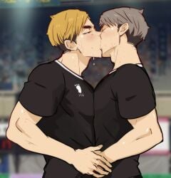 atsumu_miya brothers brothers_kissing clothed gay haikyuu!! incest kisscember2022 lilprincyvi male male_only men_kissing osamu_miya sweaty teen_boy twin_brothers twins yaoi