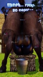 1animal 1girls anthro_on_feral anus barn big_balls black_skin bucket deep_penetration derpydo dominant_feral equine feral feral_on_top feral_penetrating from_front_position horse mating_press size_difference vaginal_penetration zoophilia