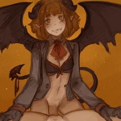 1futa 1girls bangs bat_wings black_tail black_wings bottomless bra breasts clothed clothed/nude clothed_intersex_nude_female clothing demon duo female female_pov first_person_view futa_focus futa_on_female futanari genitals humanoid humanoid_genitalia humanoid_penis humanoid_pussy intersex intersex/female jacket light-skinned_female light-skinned_futanari light_skin membrane_(anatomy) membranous_wings midriff mostly_nude nude open_clothing open_shirt open_topwear penetration penis pussy sex shirt smile smiling_at_viewer solo_focus spread_legs spreading syvaron taker_pov topwear underwear vaginal_penetration wings