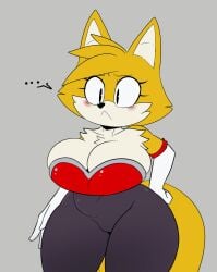 ... 1girls :< anthro berkthejerk big_breasts black_eyes blush breasts cleavage embarrassed female fox fox_ears fox_girl fox_tail fur furry furry_female furry_only genderswap genderswap_(mtf) gloves large_breasts navel plump rouge_the_bat rouge_the_bat_(cosplay) rule_63 sega solo sonic_(series) sonic_the_hedgehog_(series) tail tails tailsko thick_thighs white_gloves wide_hips