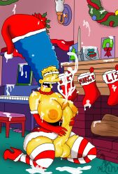 big_breasts christmas covered_in_cum cum futa_only futanari marge_simpson milf mluv the_simpsons