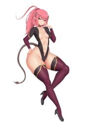 1girls alluring areola_slip belly_button bodypaint demon demon_girl demon_horns demon_tail game_cg hand_on_butt high_heels horns imp inviting_to_sex kainkout long_hair looking_at_viewer official_art pink_eyes pink_hair pointy_ears ponytail seducing seductive seductive_eyes seductive_look seductive_pose seductive_smile small_breasts smiling_at_viewer succubus_covenant tail tattoo_on_chest thigh_socks voluptuous voluptuous_female