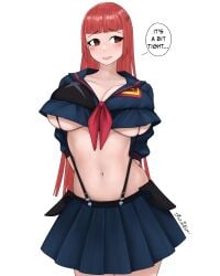 1girls aki-chan_(dismaiden) big_breasts cosplay dismaiden female female_only kill_la_kill midriff navel red_hair senketsu skimpy skimpy_clothes studio_trigger underboob