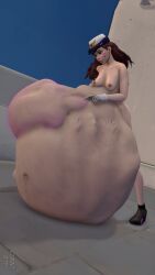 aledeko belly_bulge big_belly d.va huge_belly multiple_prey overwatch solo_female vore