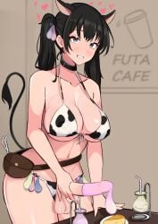 1futa animal_ears animal_print balls ballsack belt_pouch big_breasts big_penis bikini bikini_aside bikini_bottom bikini_top black_hair blush breasts breasts_covered clenched_teeth clothed clothing collar condom condom_belt condom_filling condom_on_penis condoms cow_ears cow_girl cow_print cow_print_bikini cow_tail cum cum_drip cum_dripping cum_dripping_from_penis cum_in_condom cumming dickgirl edit ejaculation erect_nipples erect_penis erection eyes_rolling_back filled_condom functionally_nude functionally_nude_futanari futa_only futanari hand_on_penis hand_on_table hands_on_penis heart hearts_around_head holding_penis human intersex jars large_breasts leaning_forward light-skinned_futanari light_skin looking_at_viewer masturbation mostly_nude multiple_condoms narrowed_eyes nipple_bulge open_mouth orgasm panties panties_aside penis penis_out solo solo_futa standing straws stroking_penis table tail testicles thick_thighs twintails uncensored yoshiwo_senpai