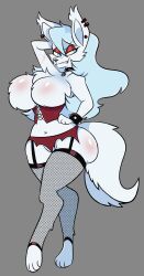 1girls anthro big_breasts blue_eyes canid canid_humanoid canine canine_humanoid canis ear_piercing female female_focus female_only fur furry furry_only humanoid mammal mammal_humanoid original piercing pixelzsinful