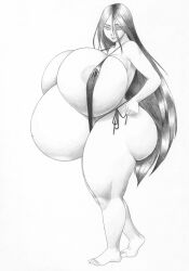 belly big_belly big_butt bikini black_and_white curvy cute eucalipto full_body huge_ass huge_belly huge_breasts huge_thighs ineffective_clothing long_hair massive_breasts milf original pencil_(artwork) pregnant ready_to_pop skimpy skindentation sling_bikini squished_breasts thick_thighs tight_clothing very_long_hair