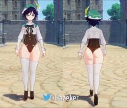 1boy 3d animated ass bottom_heavy bulge femboy game_mod genshin_impact girly hazeker male_only mod mp4 no_sound thighhighs trap twintails venti_(genshin_impact) video