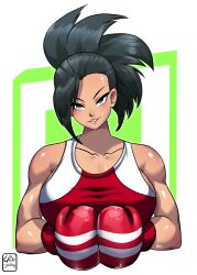 1girls alternate_version_available big_breasts black_hair boxing boxing_gloves breasts female female_only gabocaricaturas gloves half-closed_eyes light-skinned_female light_skin lips looking_at_viewer momo_yaoyorozu muscular_female my_hero_academia red_boxing_gloves red_gloves solo sports_bra tied_hair two-tone_boxing_gloves two_tone_bra upper_body