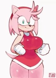 1girls amy_rose animated anthro armpits bouncing_breasts breasts clothed clothing female fur furry furry_only pink_fur pubsnsfw short_playtime solo sonic_(series) tail thick_thighs