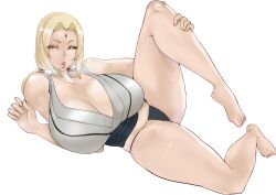 1girls 5_fingers 5_toes bare_legs bare_shoulders barefoot big_breasts black_thong blonde_hair bodily_fluids bottomless breasts brown_eyes bust busty cleavage facial_mark feet female female_only forehead_mark gilf half-dressed huge_breasts kimono light-skinned_female light_skin looking_at_viewer lying lying_on_side mature mature_female mature_woman milf naruto naruto_(series) naruto_shippuden no_bra no_pants oppai panties partially_clothed puzenketsu sash sleeveless solo solo_focus spread_legs steam steaming_body sweat sweatdrop sweating thick_thighs thong toes top_heavy top_heavy_breasts tsunade underwear voluptuous