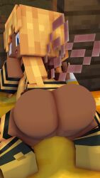 1girls 2022 3d bee_girl big_ass blue_eyes extrafruitygirl female female_only honey horny_female humanoid looking_back martha_(extrafruitygirl) mine-imator minecraft no_panties open_mouth orny outside pussy solo solo_female stockings tagme wings