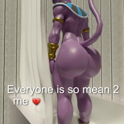 3d bathroom beerus big_ass dragon_ball dragon_ball_z everyone_is_so_mean_2_me feline feline_humanoid gold_jewelry huge_ass male male_only meme onyxsplash purple_body