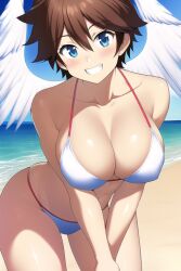 ai_generated angel angel_wings blue_eyes brown_hair female genderswap_(mtf) kid_icarus kid_icarus_uprising nai_diffusion nintendo pit pit_(kid_icarus) rule_63 stable_diffusion