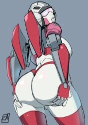 1girls arcee arcee_(rotb) ass ass_support big_ass big_breasts breasts bubble_butt female female_only hands_on_ass hands_on_own_ass hasbro huge_ass large_ass looking_at_viewer looking_back paramount_pictures robot robot_girl solo thick_thighs transformers transformers_rise_of_the_beasts wide_hips zestysauce