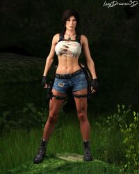 1girls 3d athletic athletic_female brown_eyes brown_hair busty female female_focus female_only full_body hourglass_figure lara_croft lara_croft_(survivor) lazydreamer3d solo tagme tomb_raider tomb_raider_(survivor) torn_clothes wide_hips