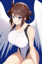 ai_generated angel angel_wings blue_eyes brown_hair female genderswap_(mtf) kid_icarus kid_icarus_uprising nai_diffusion nintendo pit pit_(kid_icarus) rule_63 stable_diffusion