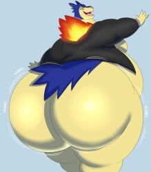 ass_bigger_than_head big_ass don_(megacoolbear) fat gay looking_back megacoolbear_(artist) original_character pokemon pokemon_(species) shiny_ass typhlosion wobbling_ass