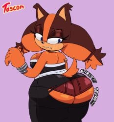 big_ass dress female furry sega sonic_(series) sonic_boom sticks_the_badger tascom torn_clothing
