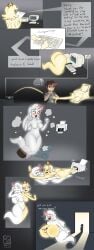 accidental_fusion accidental_transformation boo_(mario) breast_expansion brown_hair chabble fax_machine fusion ghost ghost_girl mario_(series) moldyloam multicolored_hair oscee_(chabble) princess_daisy super_mario_bros. transformation yellow_eyes