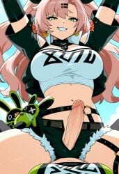 ai_generated anby_demara futa_on_female futa_only green_eyes light-skinned_futanari nicole_demara pink_hair tagme zenless_zone_zero