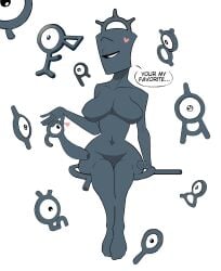 1girls 2d 2d_(artwork) anthro_female anthro_focus anthro_only background_character big_ass dialogue digital_drawing_(artwork) digital_media_(artwork) english english_text female female_focus florida_man game_freak generation_4_pokemon heart_eyes high_resolution highres huge_ass huge_breasts large_breasts large_butt looking_at_viewer love milf muscles muscular muscular_anthro muscular_female nintendo non-human pokemon pokemon_(species) seductive_smile simple_background unown white_background