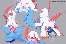 3:2 absol ball_grab balls balls_touching bodily_fluids claws clitoral clitoris clitoris_lick cum cum_drip cum_in_mouth cum_inside cum_on_face cum_on_penis cunnilingus dripping ds_h0rn duo eeveelution ejaculation facesitting female feral generation_1_pokemon generation_3_pokemon genital_fluids genitals handjob hi_res lying male male/female multiple_scenes nintendo on_back oral penile penis pokemon pokemon_(species) sacre_(ds_h0rn) sex sitting_on_another tail tail_motion tailwag vaginal_fluids vaginal_penetration vaporeon