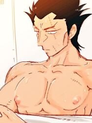 10s 1boy 2015 abs gay hajime_no_ippo ib_(artist) male male_only muscular nipples sawamura_ryuhei solo tagme yaoi