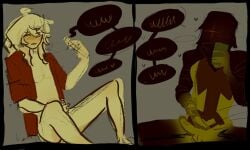 1x1x1x1_(forsaken) 2boys artist_request black_body elliot_(forsaken) forsaken_(roblox) gay male_only masturbation penis penis_out phone_call precum roblox roblox_game robloxian tagme telephone two_boys yellow_body
