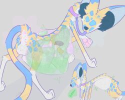 5:4 absurd_res anthro anthro_prey anus applejuice_(soft_bugg) ass balls blind burp_cloud burping collar digestion disability feral feral_predator fink_(farfetchedfink) from_behind_position genitals goo_creature hi_res leash leash_in_mouth object_in_mouth oral_vore pawpads presenting presenting_hindquarters sequence sex soft_bugg unknown_species vore x-ray_view