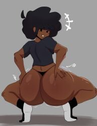 ass ass_focus ass_grab back_view big_ass big_hair carol_(bbpanzu) cay_cant_draw dark-skinned_female friday_night_funkin friday_night_funkin_mod grabbing grabbing_ass grabbing_own_ass hands_on_ass large_ass looking_at_viewer looking_back no_background panties smooth_skin thick_thighs thong thunder_thighs
