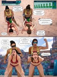 aline_chamereau anal anal_sex arena beach_volleyball buggery cinja_tillmann clémence_vieira comic defeat defeated dialogue female femdom humiliation loreleia olympics paris_2024 score scoreboard sport sports sports_bikini sports_bra sportswear stadium stadium_background strap-on svenja_müller text volleyball