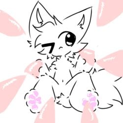 1:1 anthro digital_media_(artwork) erection furry genitals male sepx simple_background solo tail